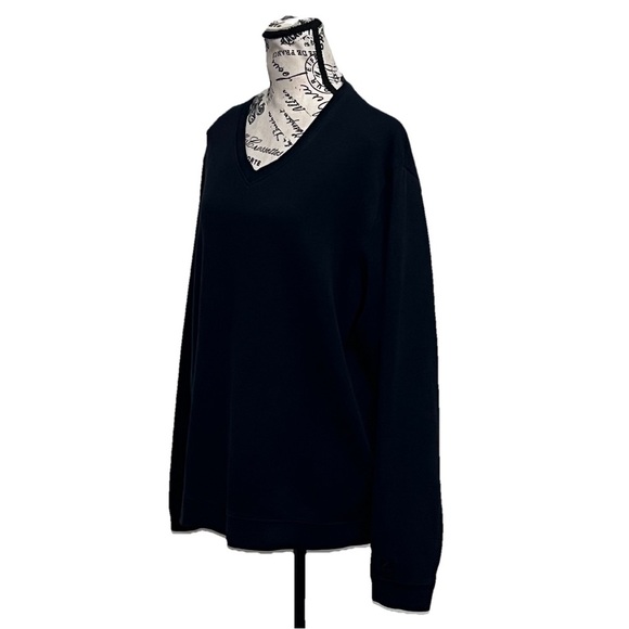 Cutter & Buck Men's Sweater Black Pima Cotton Goth Grunge Moto Biker Preppy L - Picture 2 of 9